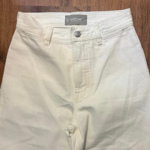 NWOT Everlane The Mariner Wide Leg Cropped Jean In Frayed Hem Bone Size 23 - Picture 6 of 10